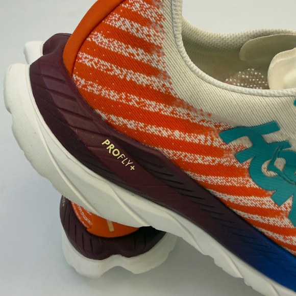 Hoka Cream and Blue Athletic Shoes - Picture 12 of 15